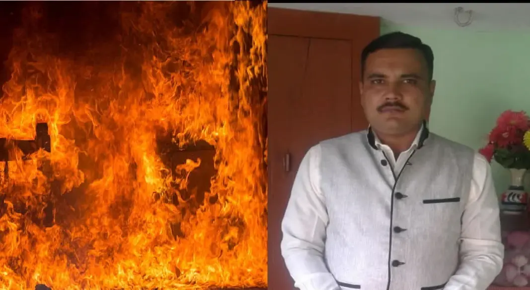 यह हेड कॉन्स्टेबल विभोर तोमर हैं, जिनकी जलकर मौत हुई है।